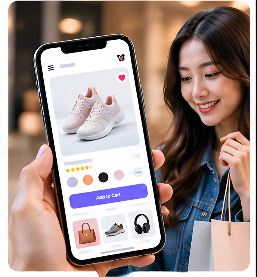 Shopper adding a product to the cart on a phone