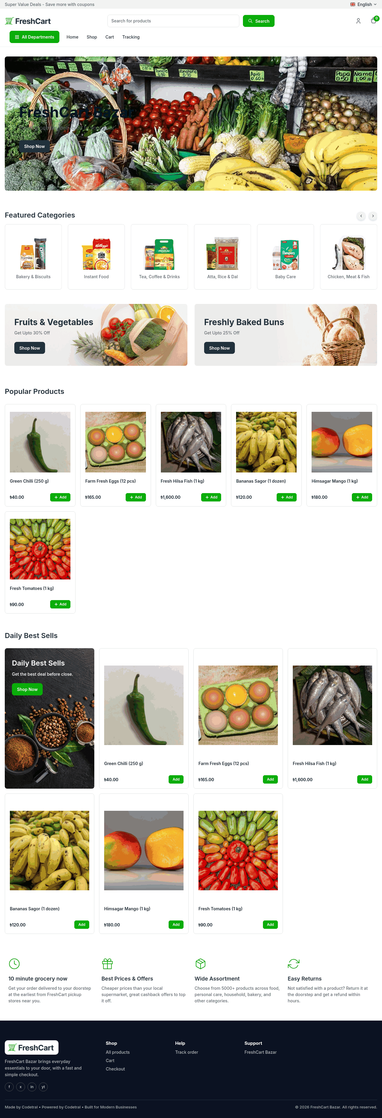FreshCart theme preview